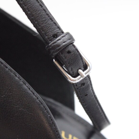 Pre-Owned Saint Laurent YSL Opyum Heeled Sandals in Black Leather/Nickle Size 39 - Picture 8 of 16